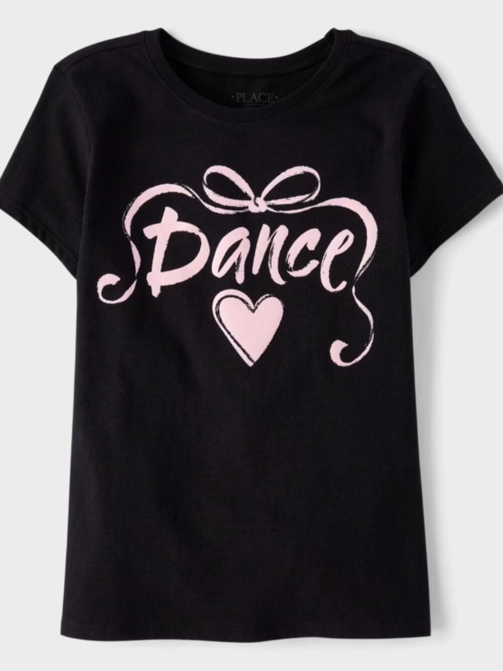 The Childrens Place Girls Dance Ribbon Puff Print Graphic Tee Size SM (5/6) NWT